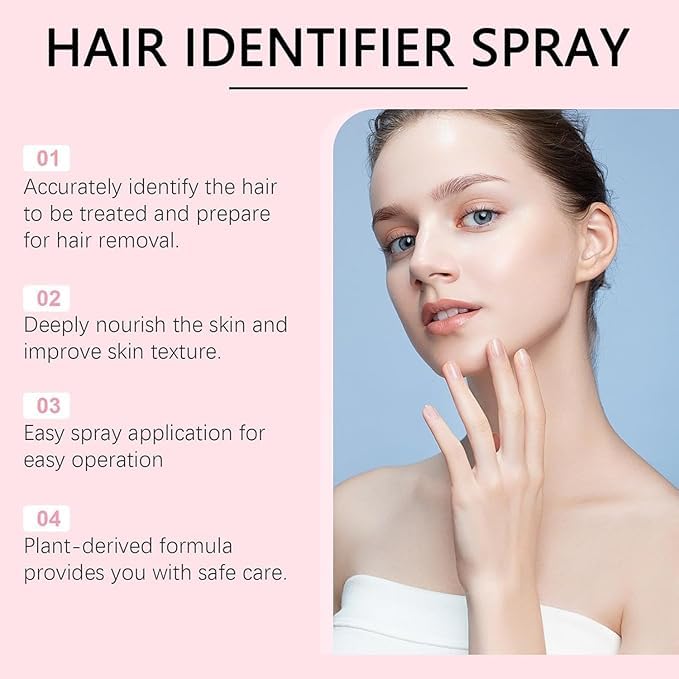 Hair Identifier Spray for Face Shaving with 4 Razors Skin Body Hair Identifier Spray for Men & Women
